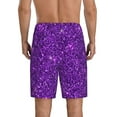 thumbnail image 3 of Fotbe Purple Glitter Pajama Shorts for Men, Men's Pajama Bottoms, Sleepwear,Short Pajama Pants-3X-Large, 3 of 9