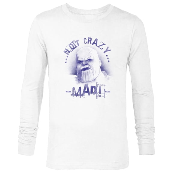 Marvel WHAT IF…? Thanos Not Crazy Mad Standard - Long Sleeve T-Shirt for Men – Customized-White
