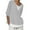 Gray, variant on Fanxing Linen Shirts for Women 2025 Trendy Summer Button V Neck 3/4 Sleeve Tops Dressy Casual Gauze Blouses S-5XL