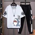thumbnail image 3 of Conjuntos de pantalones superiores para exteriores, camiseta para hombre XL 5XL, chándal de tendencia 2024, trajes deportivos estéticos para correr, ropa holgada básica estampada para hombre, 3 of 5