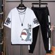 thumbnail image 3 of Conjuntos de pantalones superiores para exteriores, camiseta para hombre XL 5XL, chándal de tendencia 2024, trajes deportivos estéticos para correr, ropa holgada básica estampada para hombre, 3 of 5