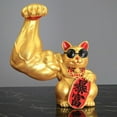 thumbnail image 3 of Figura de gato de la suerte con energía, felicidad, bienvenida, brazo que agita, pata hacia arriba, gato de la suerte de la riqueza oro rico, 3 of 8