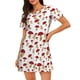 thumbnail image 1 of Easygdp Red Mushroom Camisón de manga corta para mujer, informal, estampado, 1 of 6
