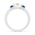thumbnail image 2 of ANGARA Freshwater Cultured Pearl & Blue Sapphire Engagement Ring in 14K White Gold for Women | June Birthstone, Birthday, Anniversary, Jewelry Gift for Women | Pearl Ring, 2 of 11