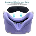 thumbnail image 5 of Accessories For Oculus Quest 2, Ingzy Oculus Quest 2 VR Silicone face Cover, VR Shell Cover, Quest 2 Touch Controller Grip Cover, Lens Protective Cover, Disposable Eye Cover, Set of 14pcs, Purple, 5 of 6