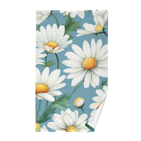 Daisy Flowers Cotton Face Towels Soft Hand Towel Absorbent Bathroom Towel for Kitchen Hotel Decoration