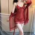 thumbnail image 2 of Conjunto de tres piezas de ropa interior sexy de estilo europeo y americano de talla grande, conjunto de falda de tul de encaje sexy, 2 of 5