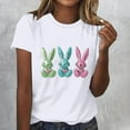 thumbnail image 5 of Hfnxid Easter Shirts for Women Colorful Floral Funny Rabbit Graphic T-Shirts Outdoor Happy Easters Day Tops Outdoor Daily Tees White XXL, 5 of 5