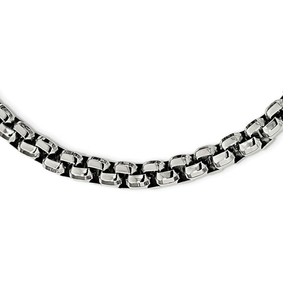White Stainless Steel necklace Box chain Men's 24 in