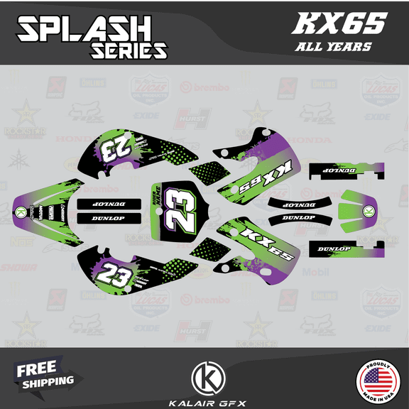 Kalair GFX Graphics Kit for Kawasaki KX65 (1999-2023) Splash Series