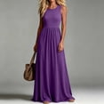 thumbnail image 2 of Ihhxva Dress for Women Sleeveless Maxi Loose Fit with Pockets Long Green Casual Evening Out S-2XL, 2 of 9