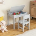 thumbnail image 3 of Costway Toddler Craft Table & Chair Set Kids Art Crafts Table withPaper Roll Holder Grey, 3 of 10
