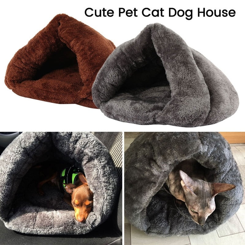 Pet Cat Dog Nest Bed Puppy Soft Warm Cave House Winter Sleeping Bag Mat Pad Walmart Com Walmart Com
