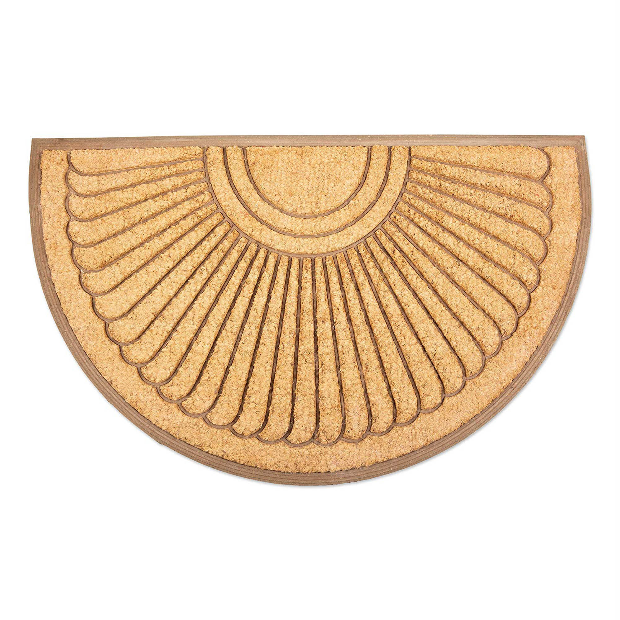 DII Half Round Beige Sunburst Coir Rubber Doormat Half Round Walmart
