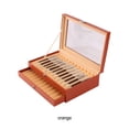 thumbnail image 4 of Seitruly Caja expositora de bolígrafos de , almacenamiento organizado, gran capacidad de 2 capas, caja de almacenamiento de gran capacidad de 2 Carpetas de archivos naranja, 4 of 6