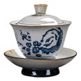 thumbnail image 1 of 1 set of Ceramic Tea Cup Ceramic Tea Bowl Traditional Tea Ware Tea Cup with Tray, 1 of 8