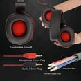 thumbnail image 3 of Tholdsy Auriculares para juegos de graves ajustables, consola de juegos de ordenador profesional, sonido envolvente estéreo, auriculares para juegos con Cables de audio/vídeo azul negro Sin luz, 3 of 6