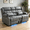 Gray, variant on Power Loveseat Recliner Sofa with Console, Massage & Heat, LED Theater Seating with Bluetooth Speaker, USB Charging, Cup Holders, Storage, Tray Table & Cup Holder, Faux Leather, Gray
