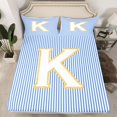 thumbnail image 3 of Feelyou Initial K Letter Twin Sheet Sets for Kid, Fashion Stripes Ombre Twin Fitted Sheet, Fairy Tale Princess Flat Sheet, Breathable Home Decor, 3pcs, 3 of 8