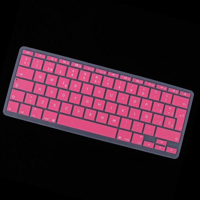 Funda Dura Carcasa Rígida En Colores Europeo Fonético Español Conveniente Para De 11 Pulgadas,13 Colores De Elegir - Rosado Yotijar Funda de silicona para teclado