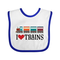 Inktastic I Love Trains Boys or Girls Baby Bib