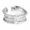 Silver, variant on Solid Sterling Silver Barrel Shaped Chic Open Band Ring F0415-Gold-6
