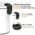 thumbnail image 6 of Innovaze 3.2 and 0.8 Gallon Trash Can Combo, Round Step On Office  and Bathroom Trash Can, White, 6 of 8