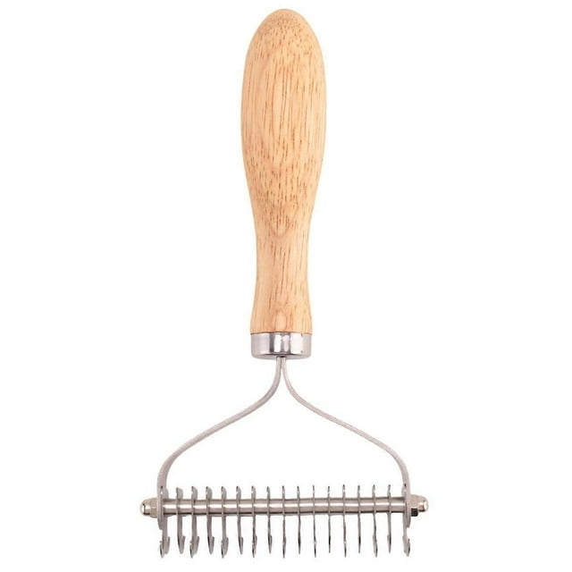 Pet Grooming Brush, 2 Sided Undercoat Rake for Dogs & Cats,Safe Dematting Comb & Deshedding Tool for