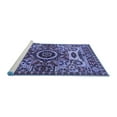 thumbnail image 2 of Ahgly Company Machine Washable Indoor Square Oriental Blue Industrial Area Rugs, 5' Square, 2 of 4
