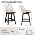 thumbnail image 3 of LUE BONA 26'' Swivel Bar Stools, Counter Height Bar Stools with Back & footrest for Kitchen,Beige, 3 of 8