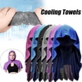 thumbnail image 6 of Cooling Hoodie Towels, Instant Cooling Towels for Neck and Face, UPF 50 Sun Protection, Ice Towel for Hot Weather, Head Towel for Yoga, Sports, Gym（Blue）, 6 of 9
