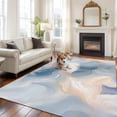 thumbnail image 2 of Non-Slip Rug Pad Rugs Blue Marble Abstract Geometric Rectangle Area Rugs 5x7Ft Soft Carpet Pads for Living Room Kids Room, Ripple Gold Stripe Gradient, 2 of 9