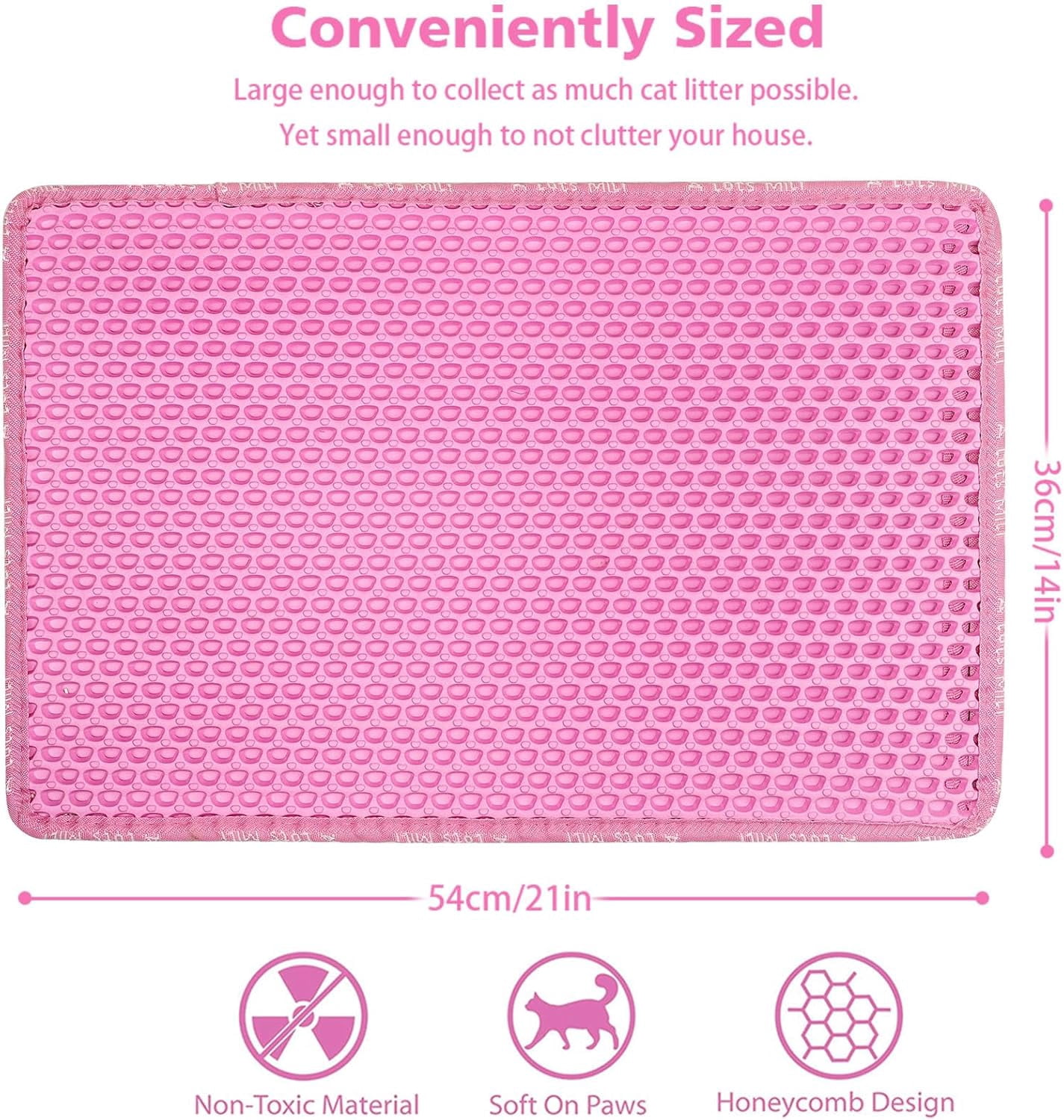 Double Layer Cat Litter Mat, Honeycomb Design, Urine Waterproof, Easy Clean