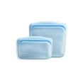 thumbnail image 1 of Stasher Bolsas de almacenamiento de alimentos reutilizables de silicona premium, paquete de 2, azul, bolsas de almacenamiento de alimentos multiusos, bolsas de almuerzo, contenedores de viaje, sin BPA, 1 of 9