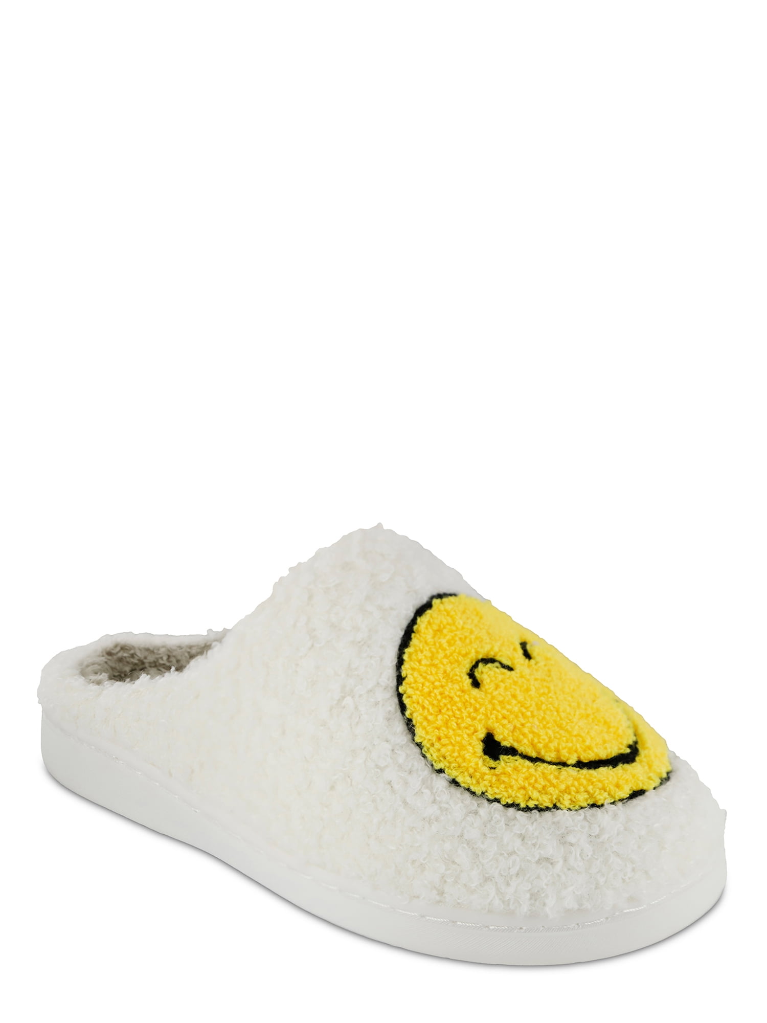 S+R Women's Smiley Graphic Cozy Slide Slipper