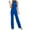 Blue, variant on Riforla Women's Fashion Casual Sleeveless Standing Neck Slim Fit Bow Tie Straight Tube Long Jumpsuit Jumpsuits for Women Red M