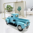 thumbnail image 2 of Farmhouse Vintage Blue Truck Decor, Retro Spring Metal Truck Table Decor, Decorative Farm Tabletop Storage & Garden Pickup Trucks Planter, Fall Coffee Desk Centerpiece, 2 of 6