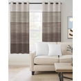 thumbnail image 3 of Blackout Curtains for Bedroom, Brown Beige Ombre Room Darkening Window Drapes for Living Room, Farmhouse Vintage Wooden Striped Thermal Insulated Grommet Curtains, 42x63 inch, 2 Panels, 3 of 9