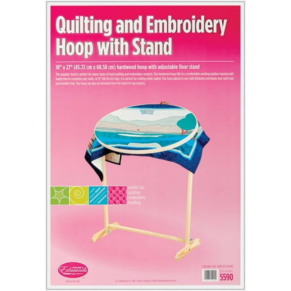 Frank A. Edmunds Wood Hoop and Floor Stand Quilting Frame