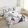 thumbnail image 3 of jejeloiu Marble Texture Road Full Size Comforter Sets,Modern Geometric Triangle Bedding Sets For Girls Kids Reversible 3 Pieces, 3 of 8