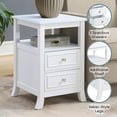 thumbnail image 4 of Convenience Concepts Melbourne 2 Drawer End Table with Shelf, White, 4 of 6