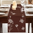 thumbnail image 5 of Japanese Flower Still Life Table Runner 13x70in Non-Slip Cotton Linen Table Runners, Brown Solid Color Dresser Scarves TableRunner for Dinner Kitchen Dining Wedding Party, 5 of 9