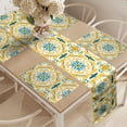thumbnail image 2 of Ambesonne Victorian Table Runner & Placemats, Botanical Swirling Motif, Placemat 4 pcs + Runner 14"x90", Mustard Multicolor, 2 of 2