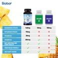thumbnail image 2 of Biobor Potassium Magnesium Gummies, Magnesium Citrate & Potassium Citrate Supplements with Vitamin D3, B6 Pineapple Flavor (120 Count), 2 of 5
