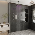 thumbnail image 2 of CASAINC 6-Spray 12 in. LED Thermostatic Dual Shower Heads Ceiling Mount Fixed and Handheld Shower Head 2.5 in Brushed Nickel, 2 of 8