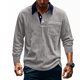 thumbnail image 1 of pstuiky Camisas casuales de manga larga para hombre, Camisa informal de manga larga con botones y bolsillo de pana de color liso para hombre Tops de hombre m, 1 of 9