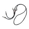 thumbnail image 3 of Bolo Tie Collar Vintage Necktie Western Cowboy Colgante con Lanyard Trenzado a Mano Diseño Único Adecuado para Hombres Y Mujeres Sociales Disf Plata, 3 of 8