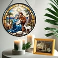 thumbnail image 6 of Nativity Scene Stained Glass Suncatcher, Nativity Scene Glass Suncatchers for Windows For Merry Christmas, 6 of 7