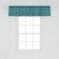 thumbnail image 2 of Ambesonne Retro Window Valance, Wild Cat Skin Ornament Art, 54" X 12", Pale Petrol Blue White, 2 of 3