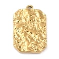 thumbnail image 2 of Ion Plating(IP) 304 Stainless Steel Pendants Textured Rectangle Charm Golden 25x16.5x3mm Hole: 1.4mm, 2 of 3